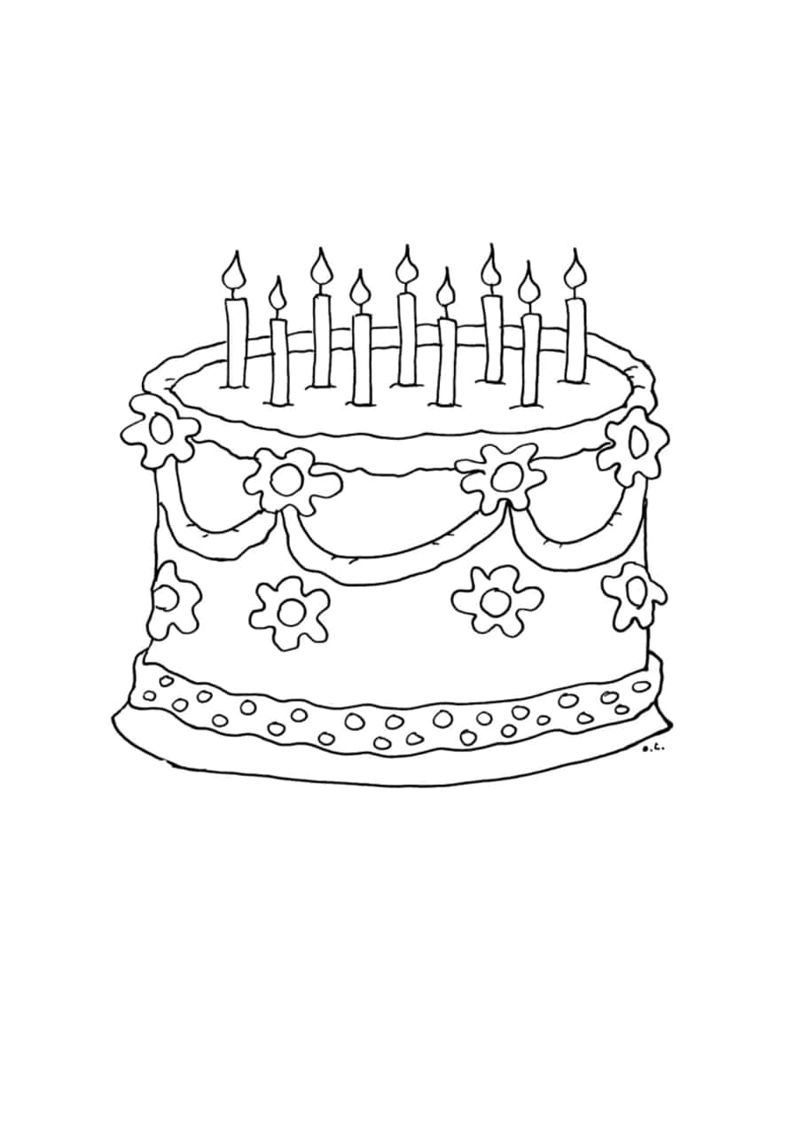 Birthday Cake Coloring Pages Pdf Free Vectors